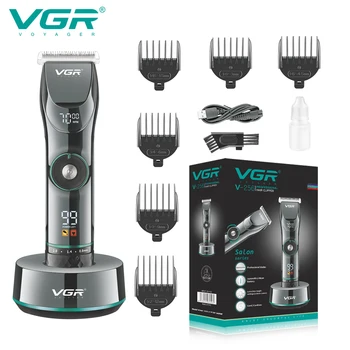 Триммер для волос VGR, Регулируемая Машинка для стрижки волос, Беспроводная Машинка для стрижки волос, Электрическая Парикмахерская, Триммер с цифровым дисплеем для мужчин V-256
