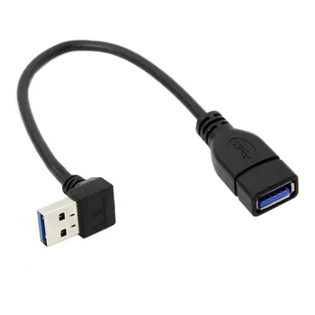 Удлинительный кабель Type-A USB 3.0 Женский к USB 3.0 Type-A Мужской Правый Левый Вверх Вниз Под углом 90 градусов 20 см 5 Гбит/с