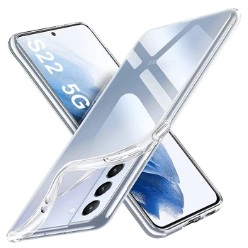 Ультратонкий силиконовый мягкий чехол для Samsung Galaxy S23 S22 S21 S20 FE Note 20 Ultra 10 Plus прозрачная задняя крышка из ТПУ