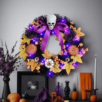 Уникальные и привлекающие внимание украшения для вечеринки на Хэллоуин, идеально подходящие для Хэллоуина, имитация круга из черепа и виноградной лозы, реалистичный дизайн Подвески