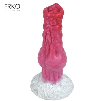 Фаллоимитатор FRKO Dog Penis Big Knot Fantasy С прочной присоской, Силиконовая Мягкая Анальная пробка Для женщин, Мастурбатор, Член животного, Секс-игрушка для взрослых