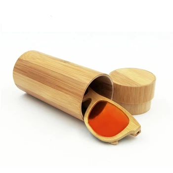 Цилиндрический футляр для очков из бамбукового дерева, Ретро-Бамбуковый футляр для очков, Коробка для хранения из натурального Бамбука, влагостойкая