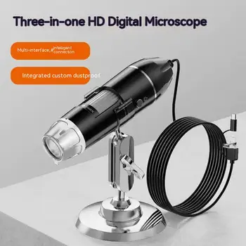 Цифровой микроскоп высокой четкости три в одном пылезащитный поддержка компьютера Apple Android 500X 1000X 1600X микроскоп x42