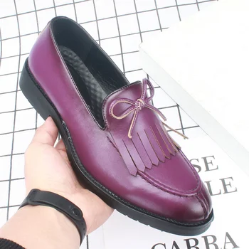 Четыре сезона новой британской обуви Le Fu с кисточками большого размера, мужской деловой официальный комплект кожаной обуви, свадебные туфли D5161