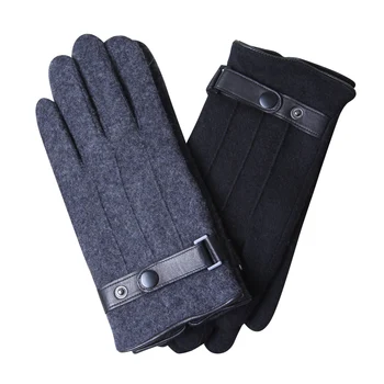 Шерстяные перчатки мужские Зимние Плюс Бархатные утепленные мужские перчатки для вождения с сенсорным экраном и пятью пальцами YM008NC1