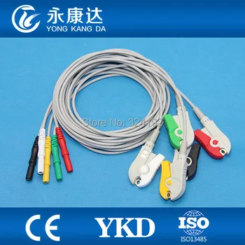 ЭКГ-магистральный кабель с DIN-защелкой и кабелем пациента 5ld, IEC, зажим для Biosys/Datascope/Nihon Kohden/Colin/CSI