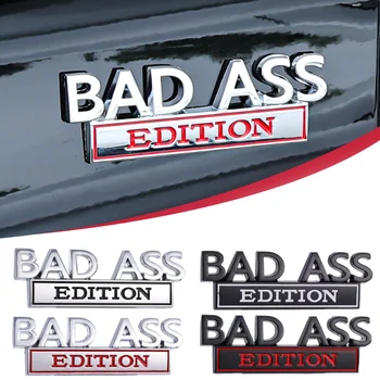 Эмблема Car BAD ASS Edition, 3D Металлическая Наклейка, Передняя Решетка, Капот, Багажник, Наклейка на Кузов, Мотоцикл, внедорожник, грузовик, Металлические наклейки