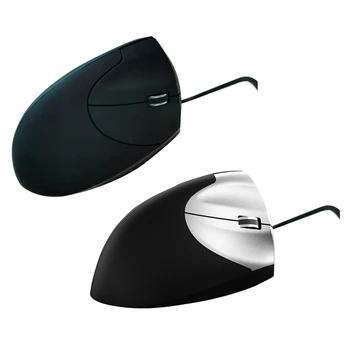 Эргономичная Оптическая Вертикальная мышь с 3 клавишами, Компьютерная Игровая Мышь для ПК/Ноутбука 5 В 100 мА, Черный, Серебристый цвет