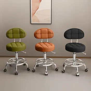 Эстетичное парикмахерское кресло на колесиках Простое Гидравлическое портативное вращающееся парикмахерское кресло для стилиста Stuhl Furniture MQ50BC