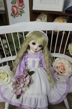 Юбка для куклы BJD подходит для размеров 1-3 1-4 1-6, пасторальное фиолетовое платье, юбка с аксессуарами для куклы в головном уборе