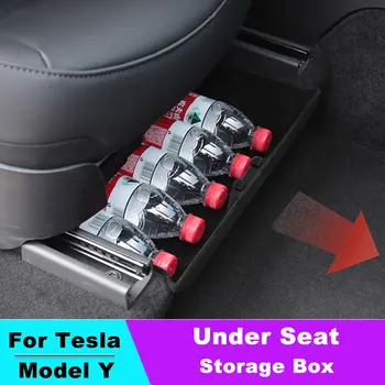 Ящик для хранения под сиденьем автомобиля для Tesla Model Y 21-23, автомобильный Органайзер Большой Емкости, чехол, держатель для ящика, Аксессуары для интерьера автомобиля